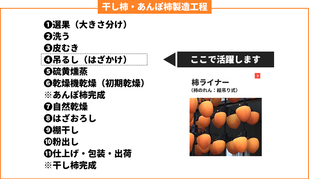 干し柿・あんぽ柿柿ライナーの活躍する場面