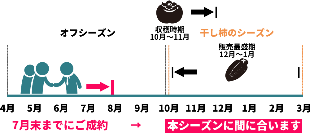 干し柿・あんぽ柿のシーズンと導入のタイミング